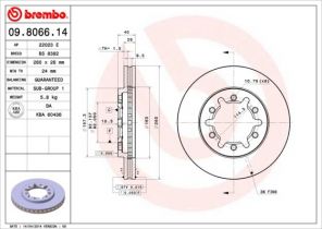 Brembo 09.8066.14 - Brzdový kotúč -