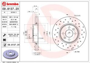 Brembo 09.8137.2X - Brzdový kotúč -