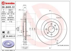 Brembo 09.8403.51 - Brzdový kotúč -