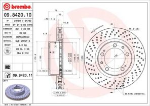 Brembo 09.8420.11 - Brzdový kotúč -