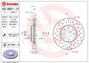 Brembo 09.8601.1X - Brzdový kotúč -