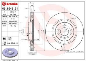 Brembo 09.8649.51 - Brzdový kotúč -