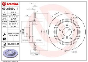 Brembo 09.8699.11 - Brzdový kotúč -