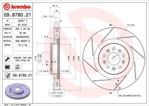 Brembo 09.8780.21 - Brzdový kotúč -