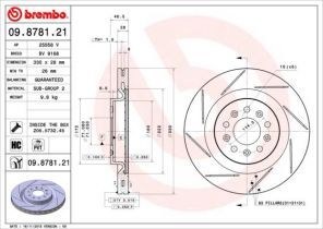 Brembo 09.8781.21 - Brzdový kotúč -