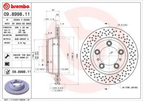Brembo 09.8998.11 - Brzdový kotúč -