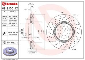 Brembo 09.9130.1X - Brzdový kotúč -