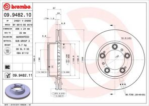 Brembo 09.9482.11 - Brzdový kotúč -