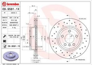 Brembo 09.9581.1X - Brzdový kotúč -