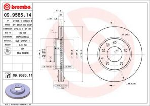 Brembo 09.9585.11 - Brzdový kotúč -