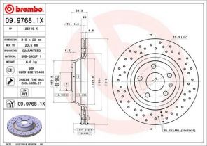 Brembo 09.9768.1X - Brzdový kotúč