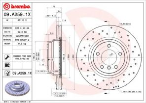 Brembo 09.A259.1X - Brzdový kotúč -