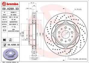 Brembo 09.A299.33 - Brzdový kotúč