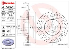 Brembo 09.A326.11 - Brzdový kotúč
