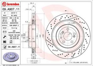Brembo 09.A907.11 - Brzdový kotúč