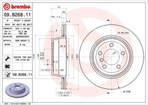 Brembo 09.B268.11 - Brzdový kotúč