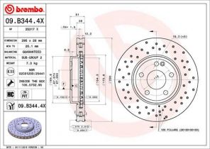 Brembo 09.B344.4X - Brzdový kotúč