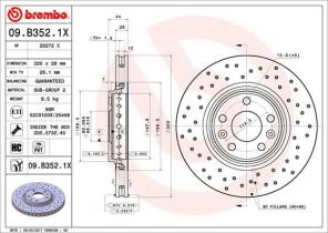 Brembo 09.B352.1X - Brzdový kotúč