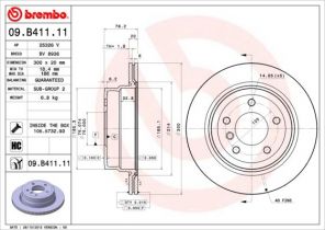 Brembo 09.B411.11 - Brzdový kotúč