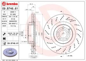Brembo 09.B746.61 - Brzdový kotúč