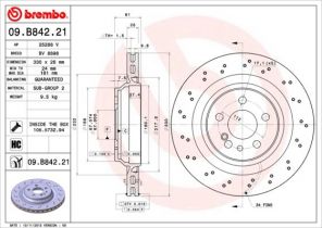 Brembo 09.B842.21 - Brzdový kotúč
