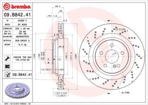 Brembo 09.B842.41 - Brzdový kotúč