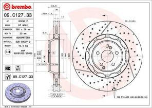 Brembo 09.C127.33 - Brzdový kotúč