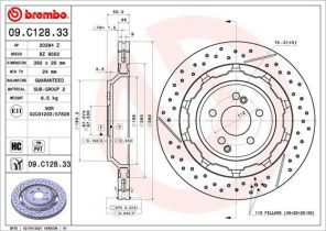 Brembo 09.C128.33 - Brzdový kotúč