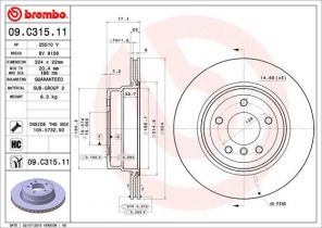 Brembo 09.C315.11 - Brzdový kotúč
