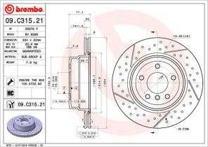 Brembo 09.C315.21 - Brzdový kotúč