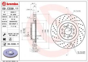 Brembo 09.C338.11 - Brzdový kotúč