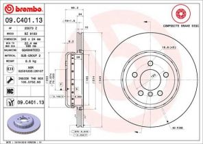 Brembo 09.C401.13 - Brzdový kotúč