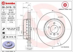 Brembo 09.C419.13 - Brzdový kotúč