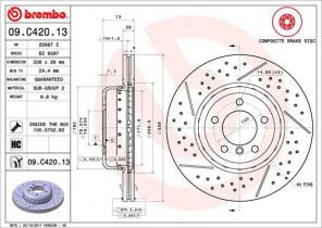 Brembo 09.C420.13 - Brzdový kotúč