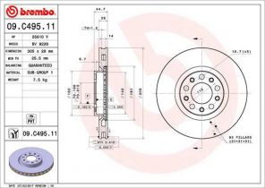 Brembo 09.C495.11 - Brzdový kotúč