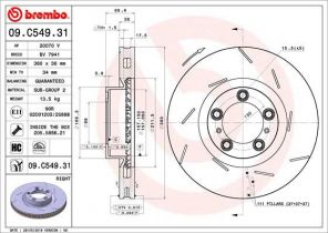 Brembo 09.C549.31 - Brzdový kotúč