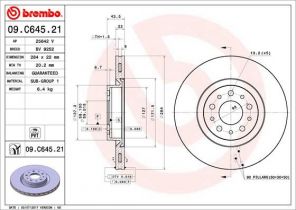 Brembo 09.C645.21 - Brzdový kotúč
