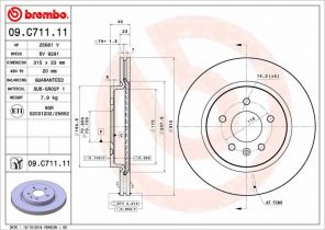 Brembo 09.C711.11 - Brzdový kotúč
