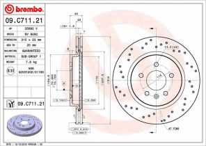 Brembo 09.C711.21 - Brzdový kotúč