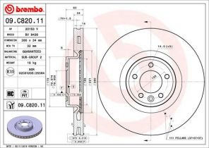 Brembo 09.C820.11 - Brzdový kotúč