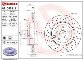 Brembo 09.C829.11 - Brzdový kotúč