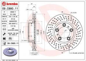 Brembo 09.C880.11 - Brzdový kotúč
