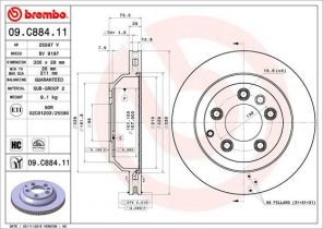 Brembo 09.C884.11 - Brzdový kotúč