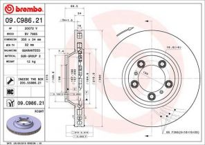 Brembo 09.C986.21 - Brzdový kotúč
