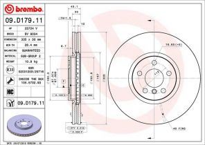 Brembo 09.D179.11 - Brzdový kotúč
