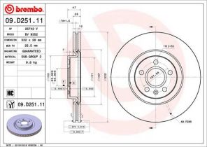 Brembo 09.D251.11 - Brzdový kotúč