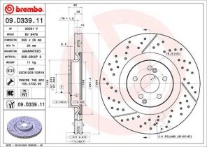 Brembo 09.D339.11 - Brzdový kotúč