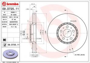 Brembo 09.D725.11 - Brzdový kotúč