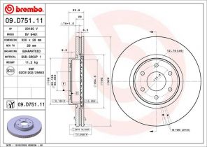 Brembo 09.D751.11 - Brzdový kotúč