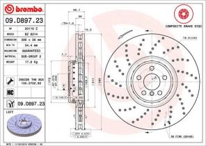 Brembo 09.D897.23 - Brzdový kotúč